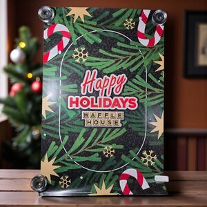 Waffle House Happy Holidays Poster 2025 Official In-Store Display 35x23 Holiday